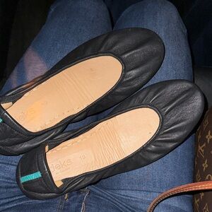 Tieks Classic Black Leather Flats